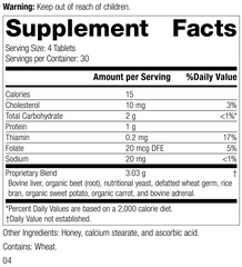 Cataplex® B-Core 120 Tablets Rev 04 Supplement Facts