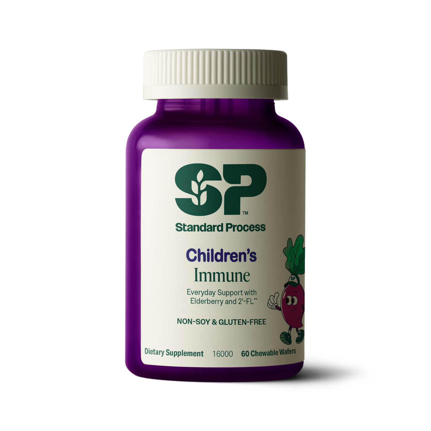 An image of a bottle of SP Children's Immune, a supplement for kids supporting the immune system.