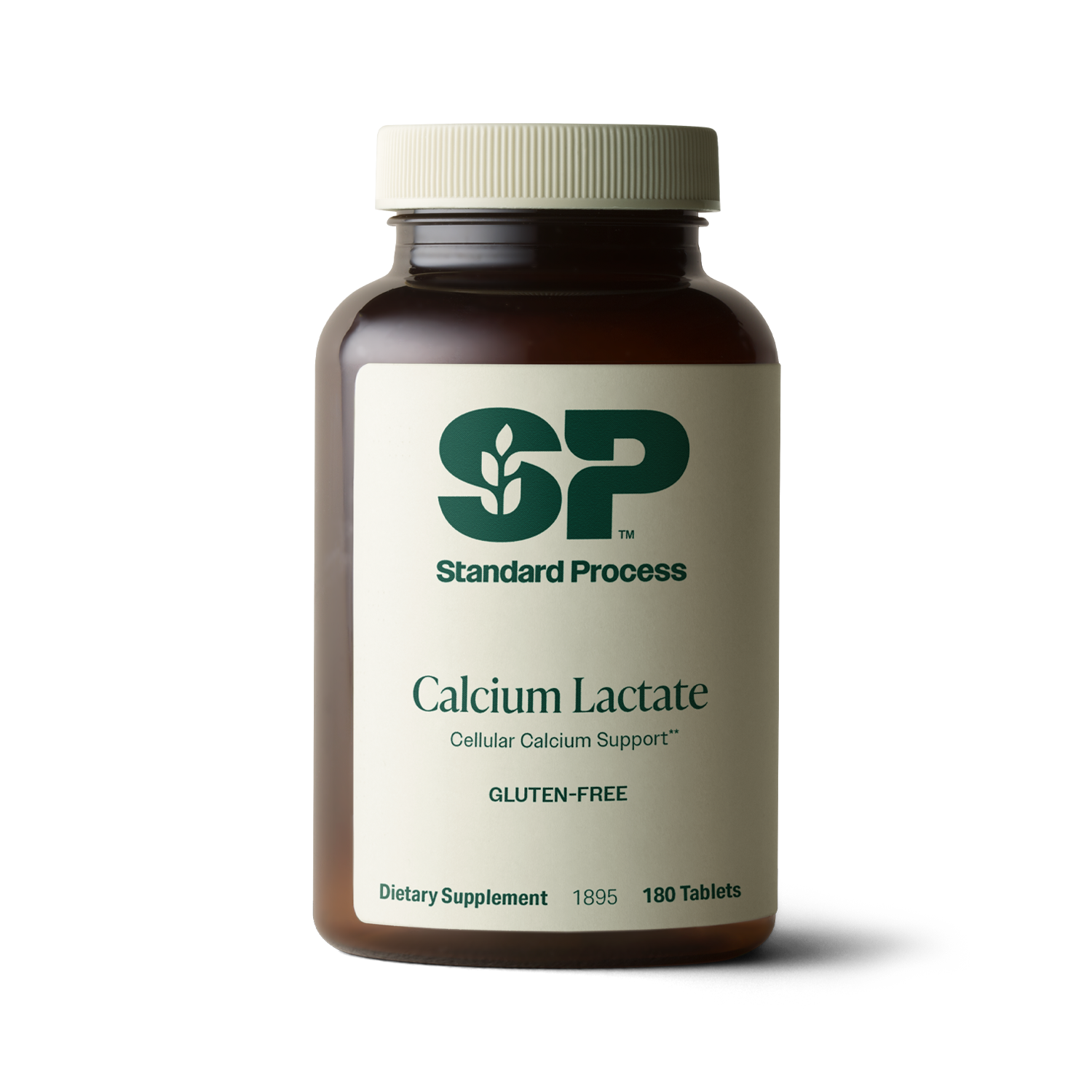 An image of a bottle of Calcium Lactate, 180 tablets.