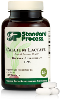 An image of a bottle of Calcium Lactate, 180 tablets.