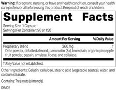 Multizyme®, 150 Tablets, Rev 02 Supplement Facts