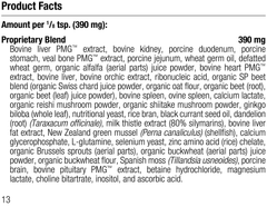 supplement fact label