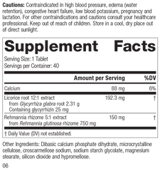 Adrenal Complex, 40 Tablets, Rev 05 Supplement Facts