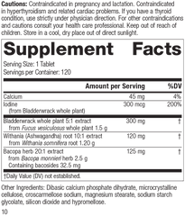 Thyroid Complex, 120 Tablets, Rev 10 Supplement Facts