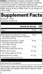 supplement fact label