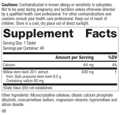 Saligesic, Rev 07 Supplement Facts