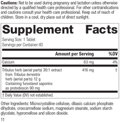 Tribulus, 40 Tablets, Rev 10 Supplement Facts